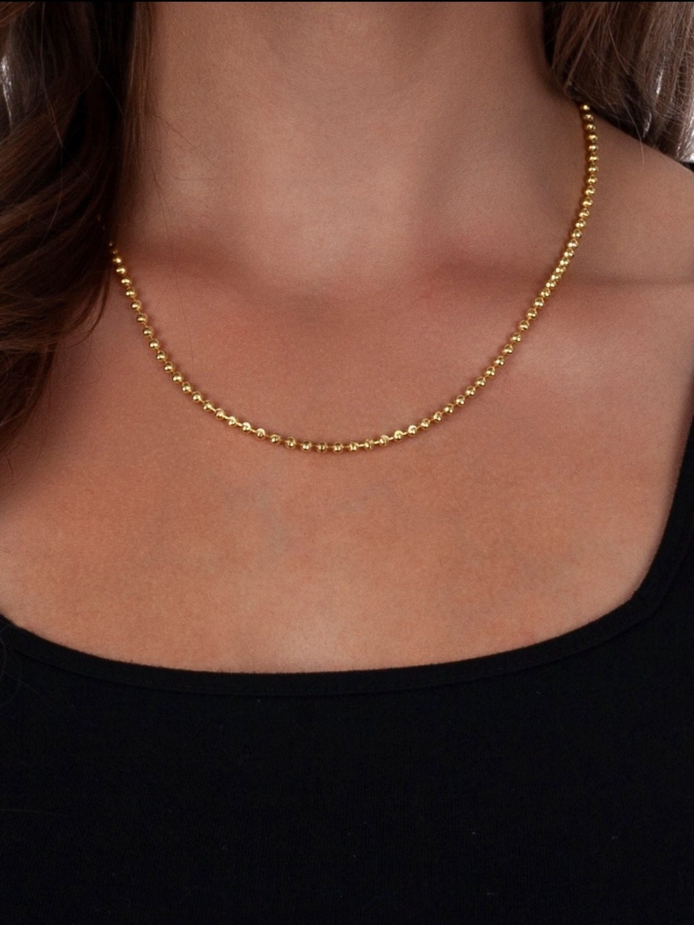 14K Gold Filled over Sterling Silver Gold Ball Chain Necklace, 4mm, 28" long